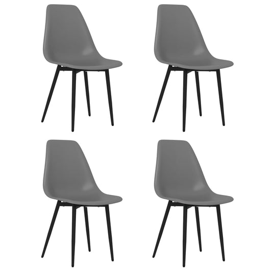 Dining Chairs 4 pcs Grey PP Dining Chairs 4 pcs Grey PP