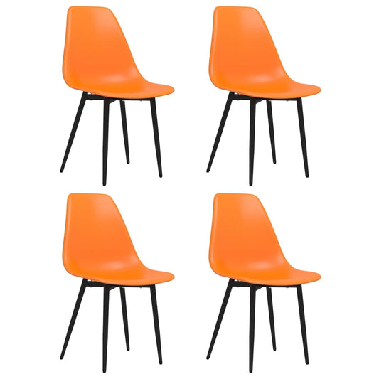 Dining Chairs 4 pcs Orange PP Dining Chairs 4 pcs Orange PP