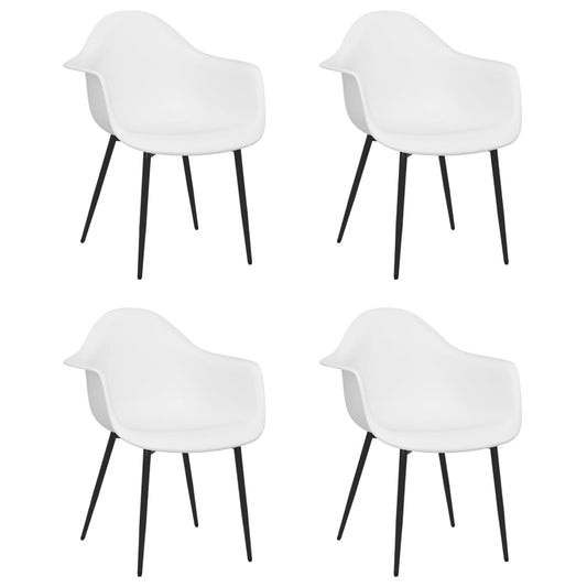 Dining Chairs 4 pcs White PP Dining Chairs 4 pcs White PP