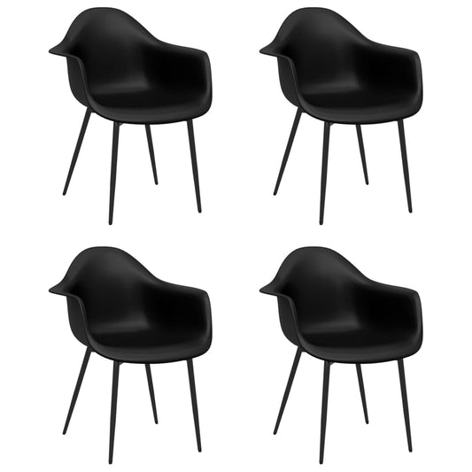 Dining Chairs 4 pcs Black PP Dining Chairs 4 pcs Black PP