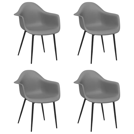 Dining Chairs 4 pcs Grey PP Dining Chairs 4 pcs Grey PP