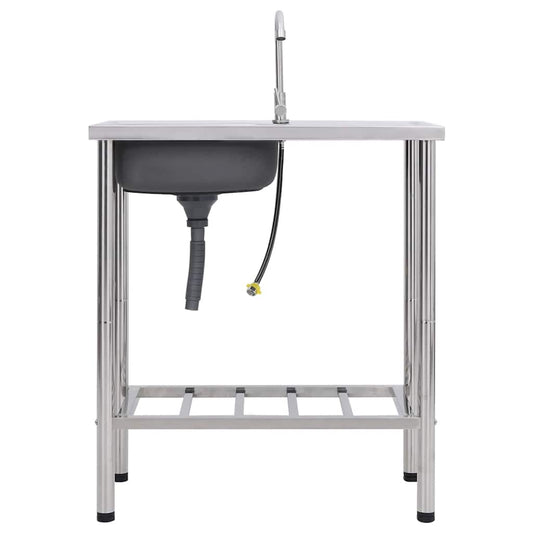 Camping Sink Single Basin with Tap Stainless Steel Camping Sink Single Basin with Tap Stainless Steel