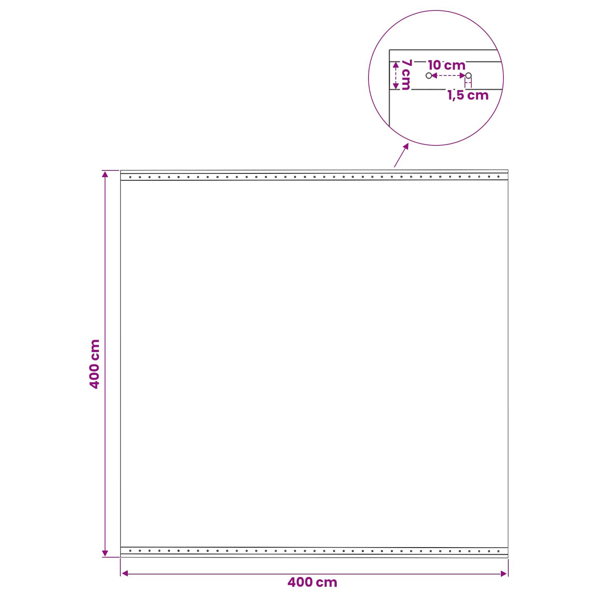 Leno Tarpaulins 2 pcs 260 g/m² 4x4 m White