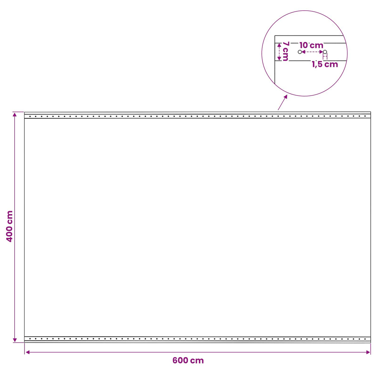 Leno Tarpaulins 2 pcs 260 g/m² 4x6 m White