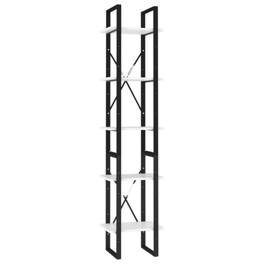 5-Tier Book Cabinet White 40x30x175 cm Engineered Wood 5-Tier Book Cabinet White 40x30x175 cm Engineered Wood