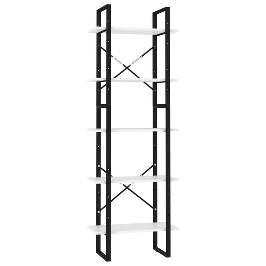 5-Tier Book Cabinet White 60x30x175 cm Engineered Wood 5-Tier Book Cabinet White 60x30x175 cm Engineered Wood