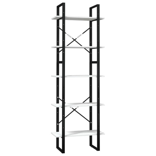 5-Tier Book Cabinet White 60x30x175 cm Pinewood 5-Tier Book Cabinet White 60x30x175 cm Pinewood