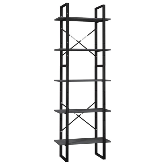 5-Tier Book Cabinet Grey 60x30x175 cm Pinewood 5-Tier Book Cabinet Grey 60x30x175 cm Pinewood