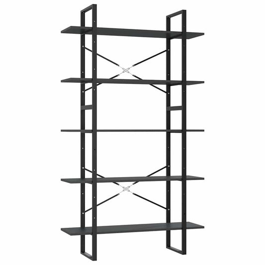 5-Tier Book Cabinet Grey 100x30x175 cm Engineered Wood 5-Tier Book Cabinet Grey 100x30x175 cm Engineered Wood