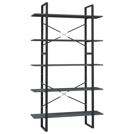 5-Tier Book Cabinet Grey 100x30x175 cm Pinewood 5-Tier Book Cabinet Grey 100x30x175 cm Pinewood