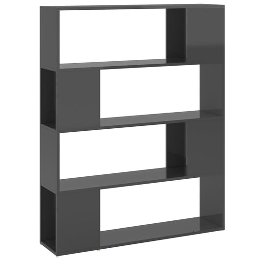 Book Cabinet Room Divider High Gloss Grey 100x24x124 cm Book Cabinet Room Divider High Gloss Grey 100x24x124 cm