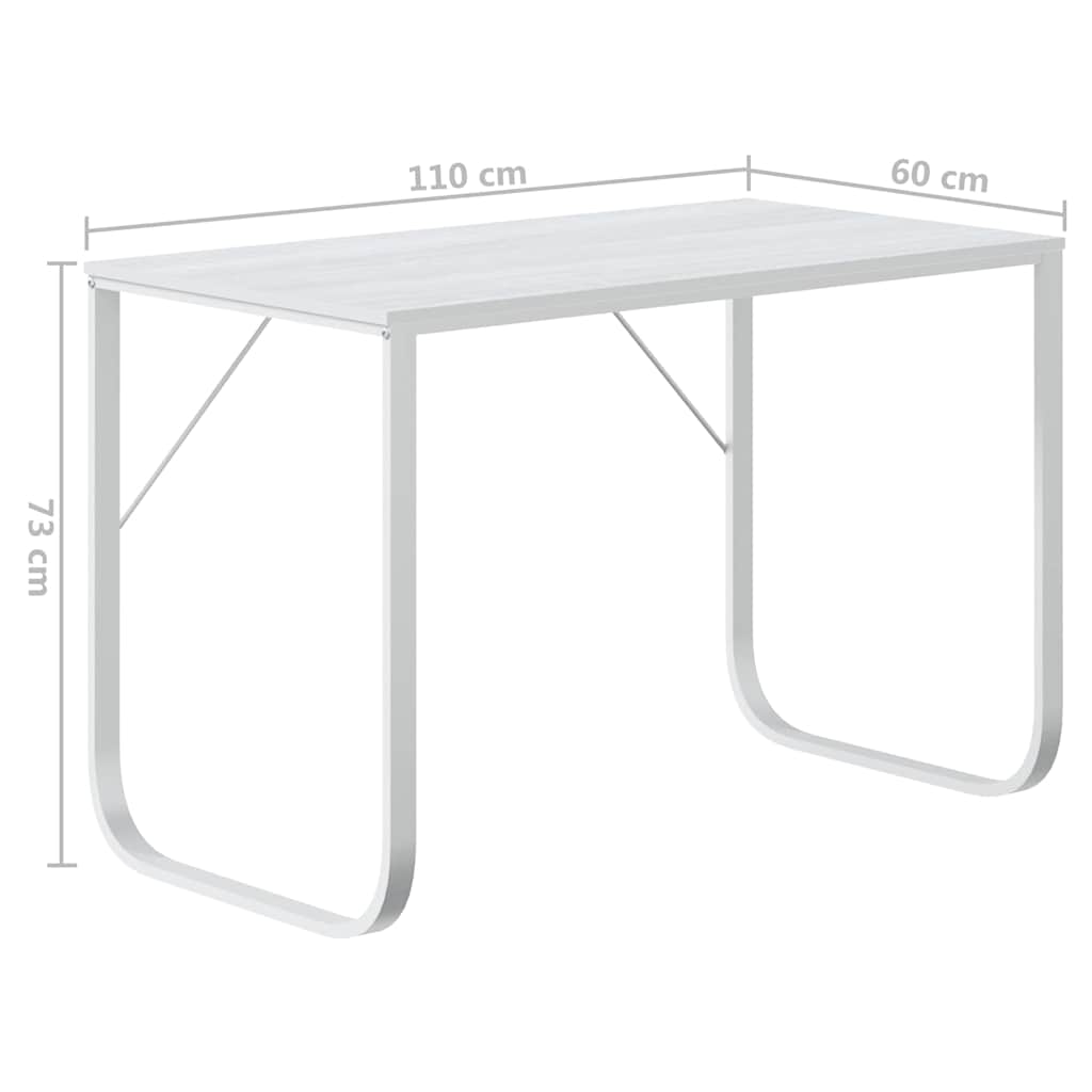Computer Desk White 110x60x73 cm Engineered Wood