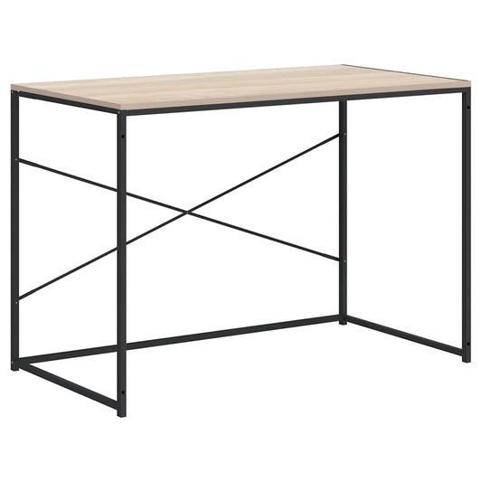 Computer Desk Black and Oak 110x60x70 cm Engineered Wood Computer Desk Black and Oak 110x60x70 cm Engineered Wood