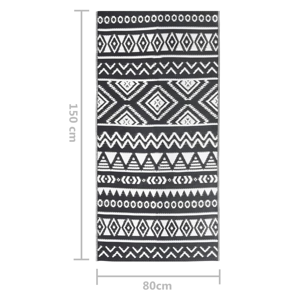 Outdoor Rug ARAKIL Black 80x150 cm PP