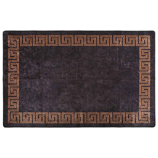 Rug Washable 80x150 cm Black and Gold Rug Washable 80x150 cm Black and Gold