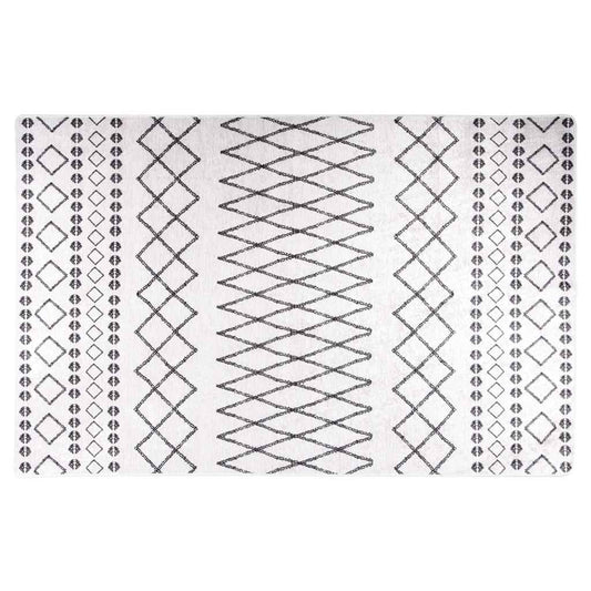 Rug Washable 80x150 cm Black and White Rug Washable 80x150 cm Black and White