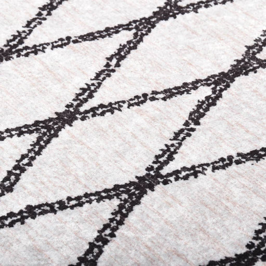 Rug Washable 80x300 cm Black and White Rug Washable 80x300 cm Black and White