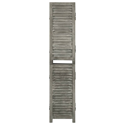 6-Panel Room Divider Grey 214x166 cm Solid Wood 6-Panel Room Divider Grey 214x166 cm Solid Wood