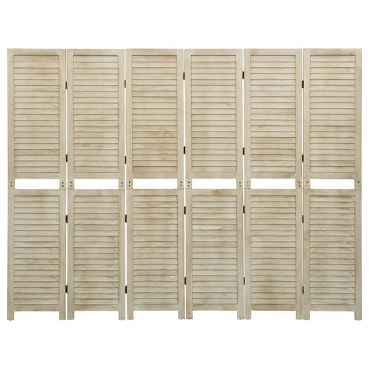 6-Panel Room Divider 210x165 cm Solid Wood Paulownia 6-Panel Room Divider 210x165 cm Solid Wood Paulownia