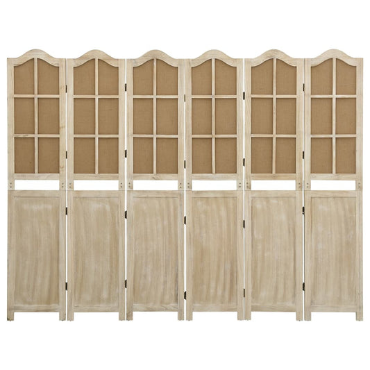 6-Panel Room Divider Brown 214x165 cm Fabric 6-Panel Room Divider Brown 214x165 cm Fabric