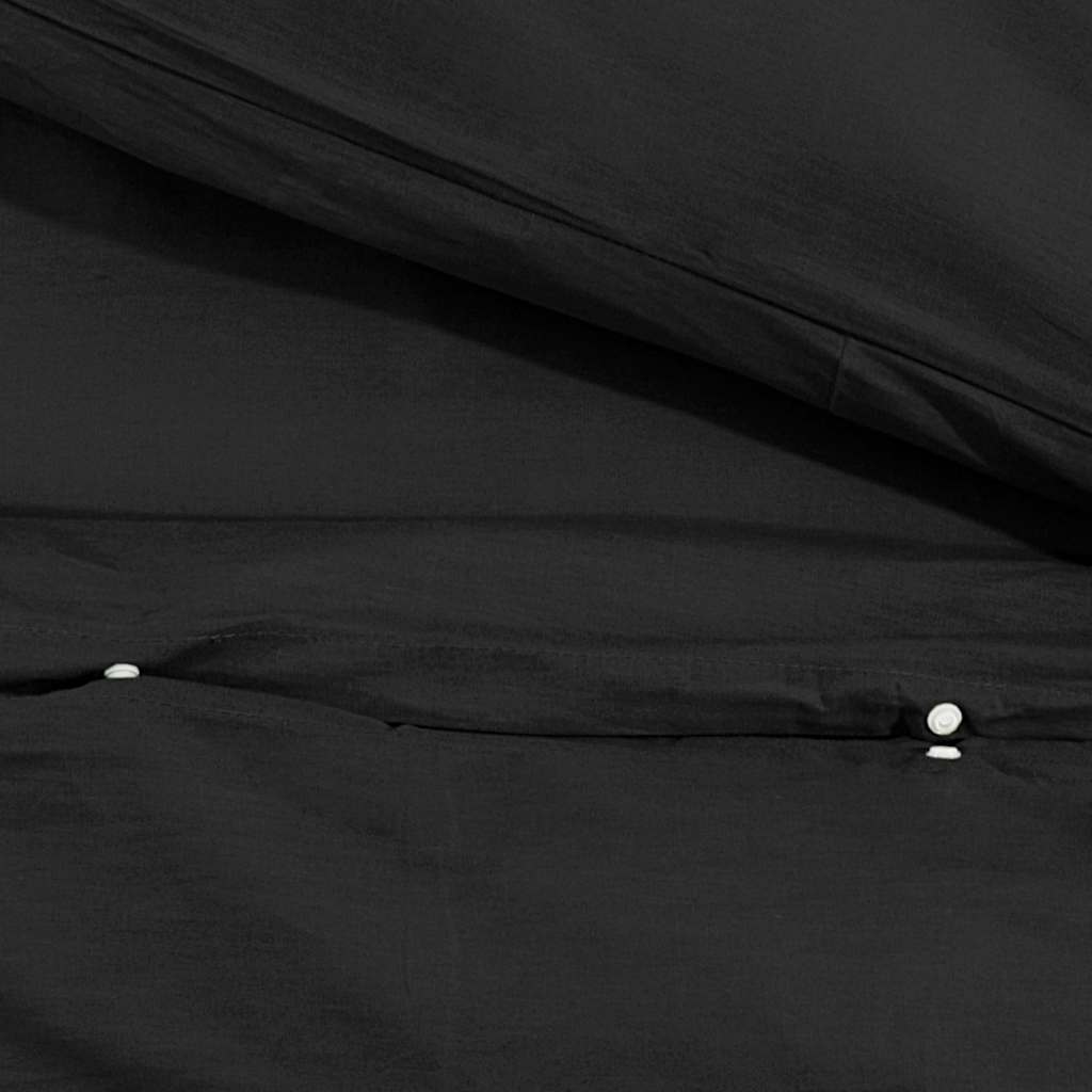 Duvet Cover Set Black 135x200 cm Cotton