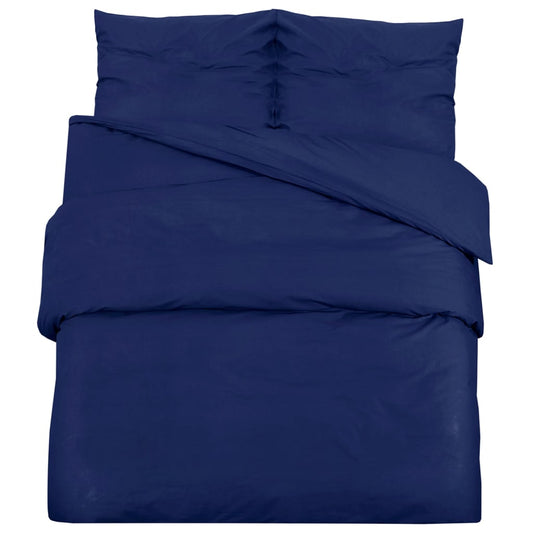 Duvet Cover Set Navy Blue 200x200 cm Cotton Duvet Cover Set Navy Blue 200x200 cm Cotton