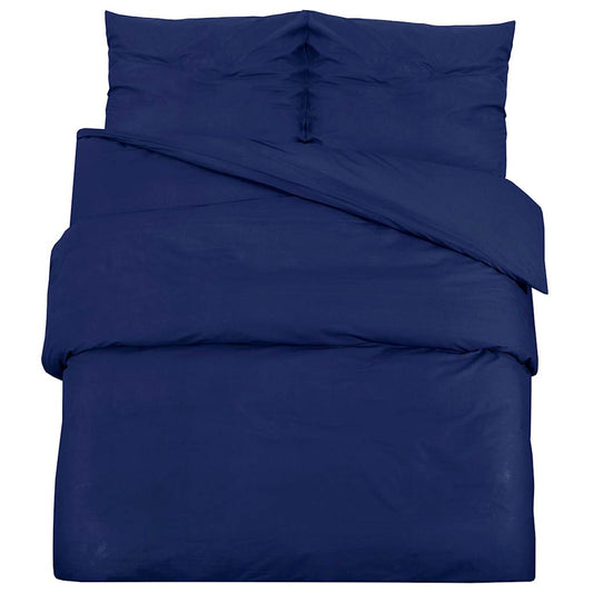 Duvet Cover Set Navy Blue 240x220 cm Cotton Duvet Cover Set Navy Blue 240x220 cm Cotton