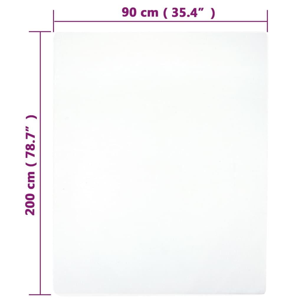 Jersey Fitted Sheet White 90x200 cm Cotton
