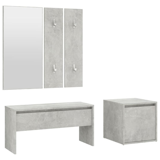 Hallway Furniture Set Concrete Grey Engineered Wood Hallway Furniture Set Concrete Grey Engineered Wood