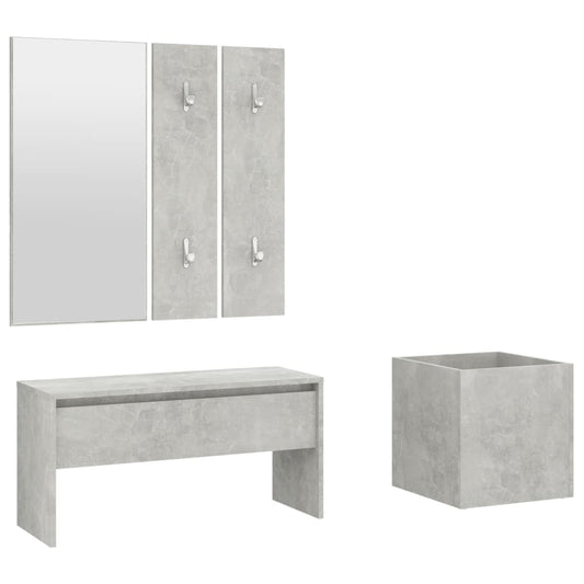 Hallway Furniture Set Concrete Grey Engineered Wood Hallway Furniture Set Concrete Grey Engineered Wood