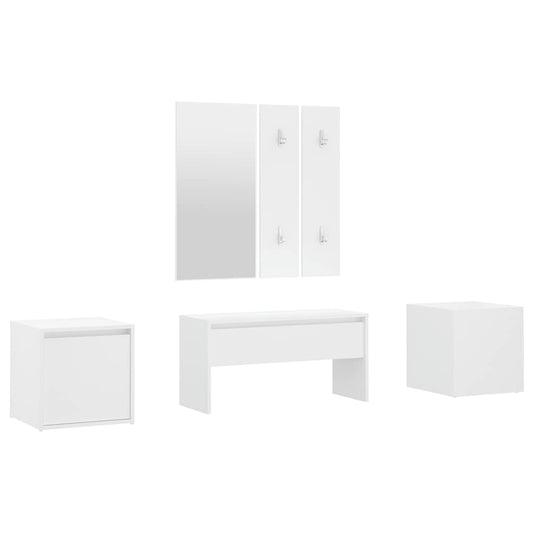 Hallway Furniture Set White Engineered Wood Hallway Furniture Set White Engineered Wood