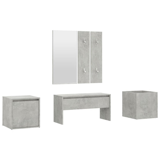 Hallway Furniture Set Concrete Grey Engineered Wood Hallway Furniture Set Concrete Grey Engineered Wood