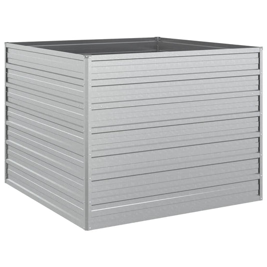 Garden Raised Bed 100x100x77 cm Galvanized Steel Silver Garden Raised Bed 100x100x77 cm Galvanized Steel Silver