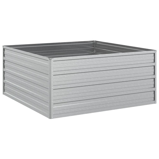 Garden Raised Bed 100x100x45 cm Galvanized Steel Silver Garden Raised Bed 100x100x45 cm Galvanized Steel Silver