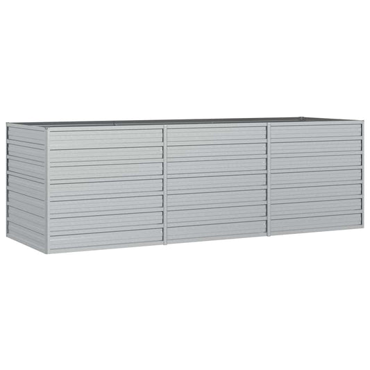 Garden Raised Bed 240x80x77 cm Galvanized Steel Silver Garden Raised Bed 240x80x77 cm Galvanized Steel Silver