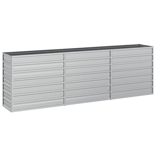 Garden Raised Bed 240x40x77 cm Galvanized Steel Silver Garden Raised Bed 240x40x77 cm Galvanized Steel Silver