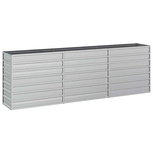 Garden Raised Bed 240x40x77 cm Galvanized Steel Silver Garden Raised Bed 240x40x77 cm Galvanized Steel Silver