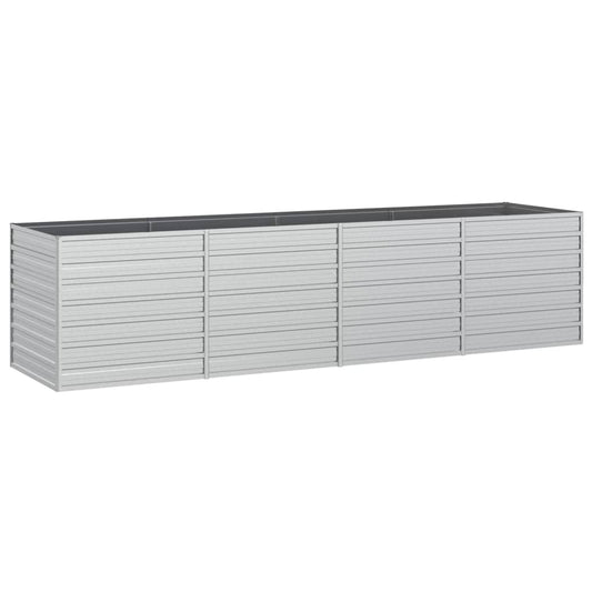 Garden Raised Bed 320x80x77 cm Galvanized Steel Silver Garden Raised Bed 320x80x77 cm Galvanized Steel Silver