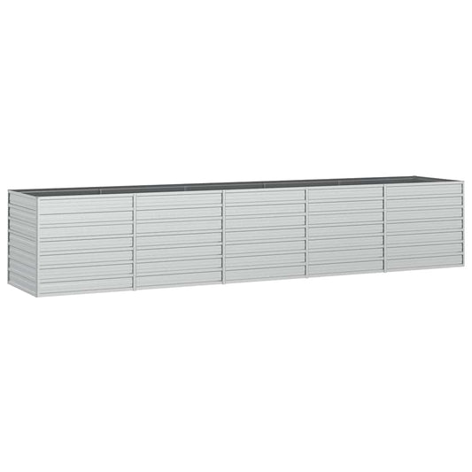 Garden Raised Bed 400x80x77 cm Galvanized Steel Silver Garden Raised Bed 400x80x77 cm Galvanized Steel Silver