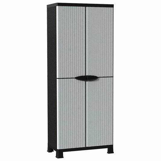Plastic Cabinet 68x39x171.5 cm Rattan Design Plastic Cabinet 68x39x171.5 cm Rattan Design
