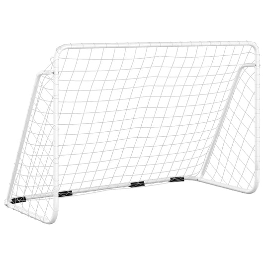 Football Goal with Net White 180x90x120 cm Steel Football Goal with Net White 180x90x120 cm Steel