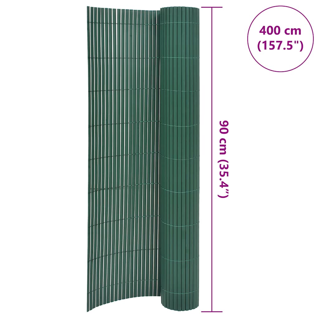 Double-Sided Garden Fence 90x400 cm Green