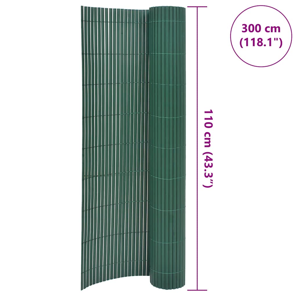 Double-Sided Garden Fence 110x300 cm Green