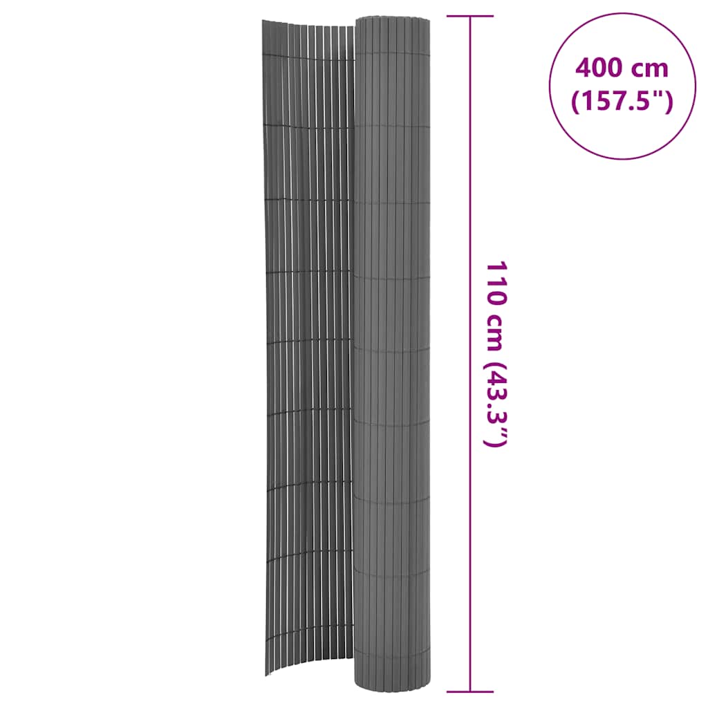 Double-Sided Garden Fence 110x400 cm Grey