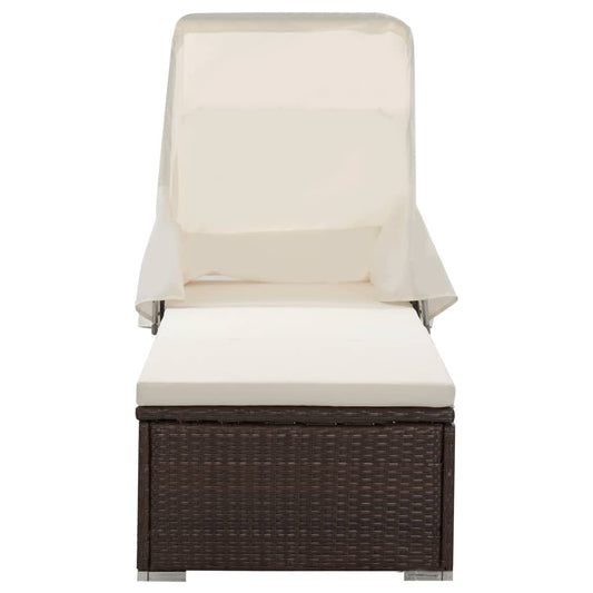 Sun Lounger | Brown | PE rattan | 195 x 65 x 110 cm | Removable Covers Sun Lounger | Brown | PE rattan | 195 x 65 x 110 cm | Removable Covers