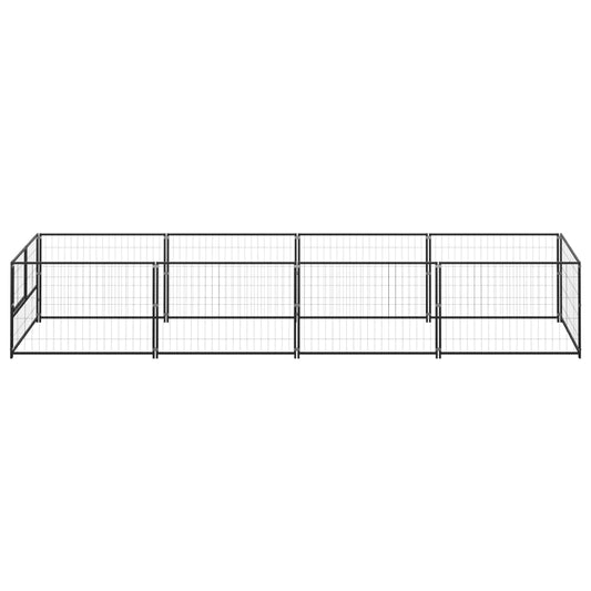 Dog Kennel Black 4 m² Steel Dog Kennel Black 4 m² Steel