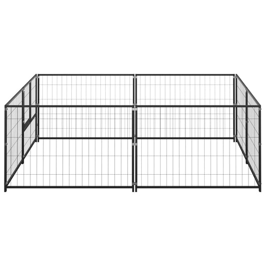 Dog Kennel Black 4 m² Steel Dog Kennel Black 4 m² Steel
