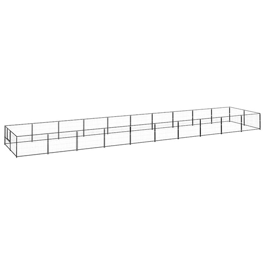 Dog Kennel Black 20 m² Steel Dog Kennel Black 20 m² Steel