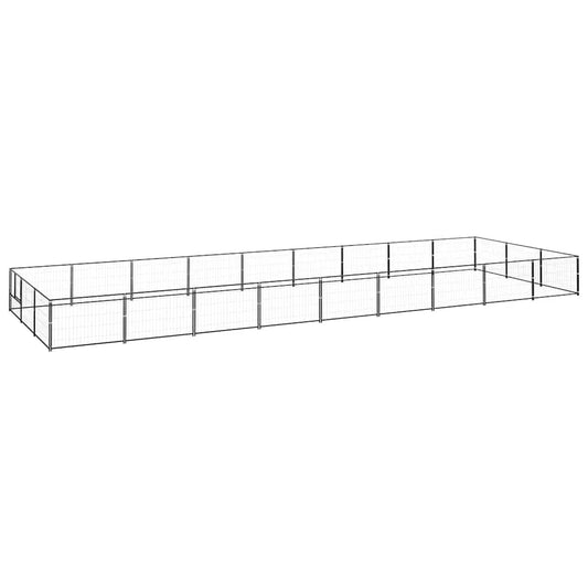 Dog Kennel Black 27 m² Steel Dog Kennel Black 27 m² Steel