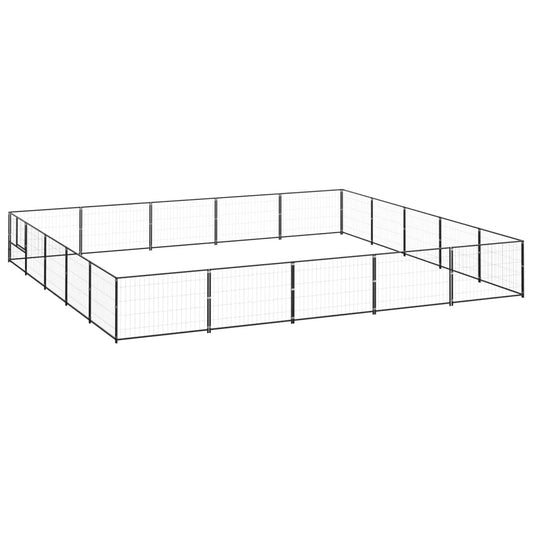 Dog Kennel Black 25 m² Steel Dog Kennel Black 25 m² Steel